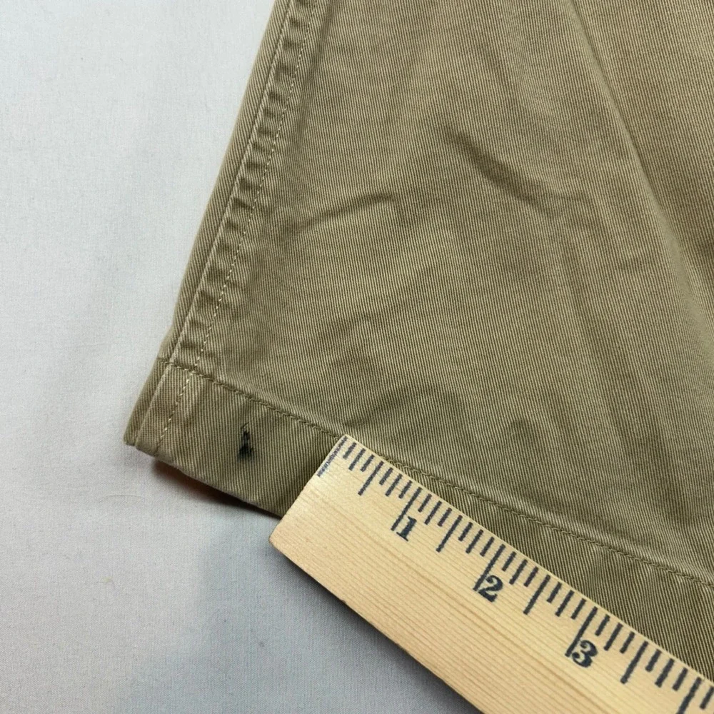 Nautica Clipper Mens 34W Relaxed Fit Chino Shorts Khaki Tan Cotton Casual Flat